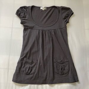 SWS Grey Babydoll Top With Pockets